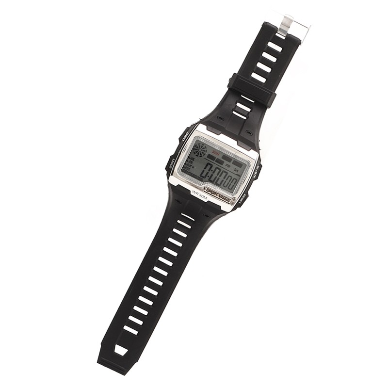 Men Digital Sports Watch WR30M Waterproof Day Date Display Electronic