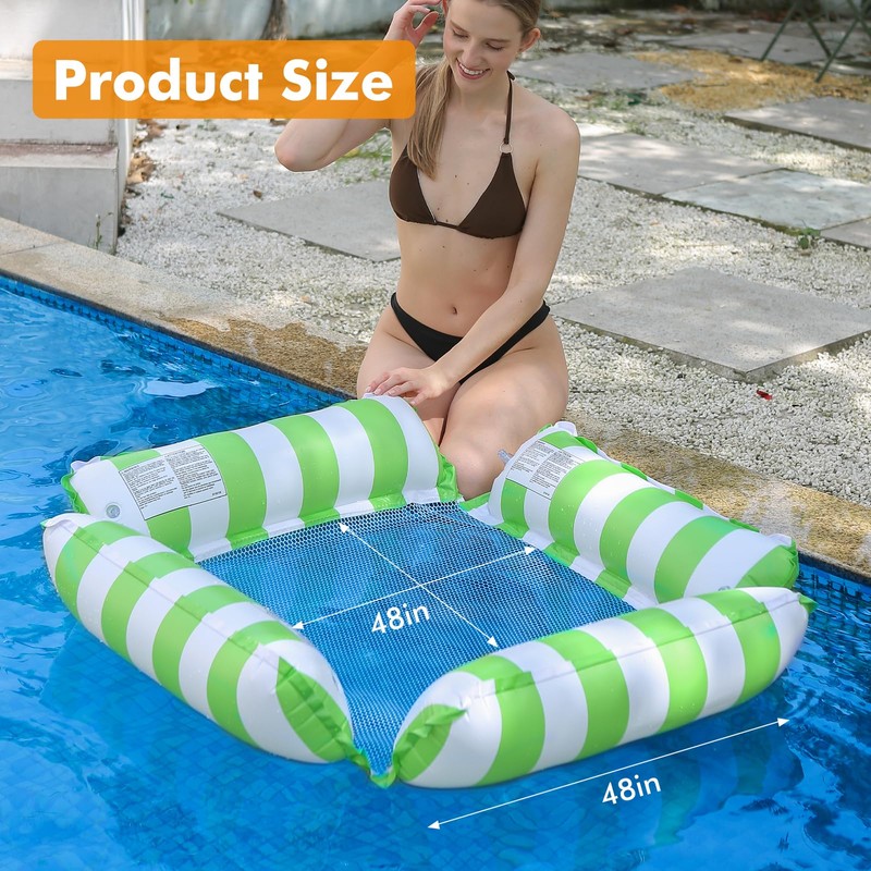 ROUSKY 2PCS Inflatable Pool Float Chair Lounge for Adults and