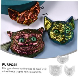TEHAUX 3sets Versatile Cat Mold Ornament Mould Fondant Making Tray Handmade Soap Mold Glitter Bead Add-ons 3pcs*3