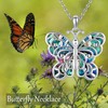 DAYLINLOVE Butterfly Necklace 925 Sterling Silver Butterfly Pendant Necklace Butterfly