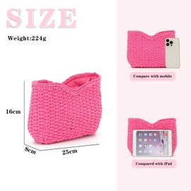 SUTUKU Stroh Gewebt Umhängetasche für Frauen Sommer Strand Tote Tasche Crossbody Handtasche Satchel Kette Geldbörse