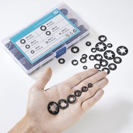 QIMEI-SHOP Pack of 500 Locking Washers Starlock Washers Inner Tooth Lock Washer M3 M4 M5 M6 M8 M10 M12 Washer Assortment Kit Black