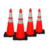 (4 Cones) CJ Safety 36 inch Orange PVC Traffic Safety