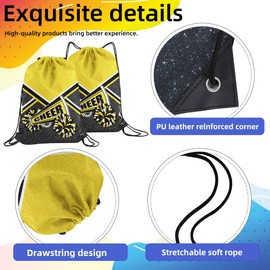 Cheer Drawstring Backpack Cheerleading Drawstring Bag Cheer Accessories Gifts for Cheerleaders (Purple,1 Pcs)