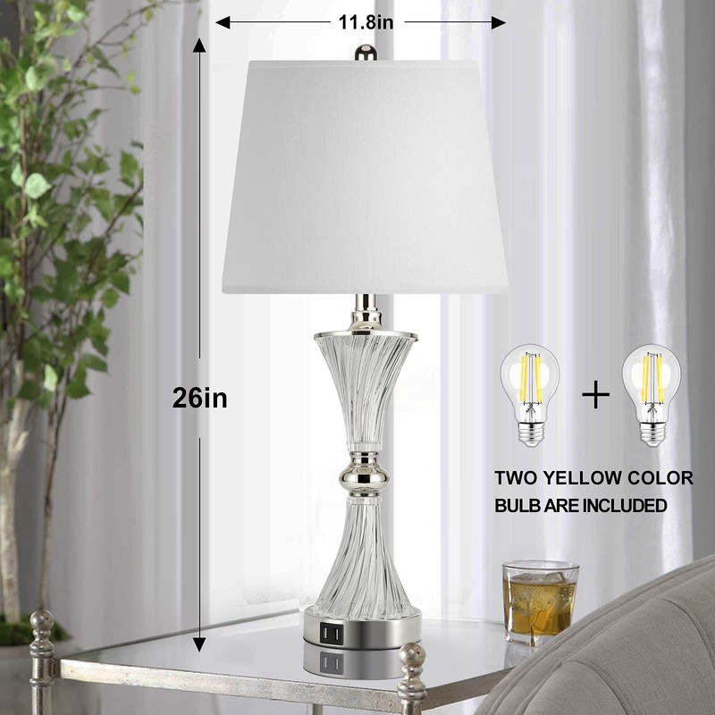 Hamucd Touch Control Table Lamp for Bedrooms 3 Way Dimmable