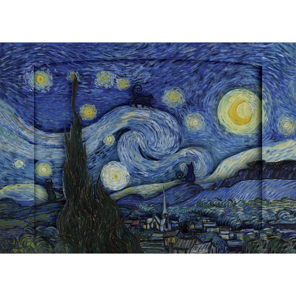 The Starry Night feat. Cats- 3D Diorama Card- for All