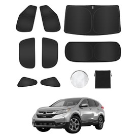 EVOOOR 8PCS Windshield Sunshade for Honda CRV 2023-2024 2025 CR-V Accessories- Full Set Front Rear Side Window Sun Shade Cover Sun Visor Window Shade for Camping/Baby- UV Block & Privacy Protection