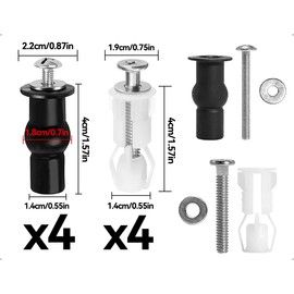 Emezddo Toilet Seat Attachment, Toilet Seat Lid Fixed Screws, Toilet Lid Rubber Expansion Bolts, Toilet Lid Replacement Part Pack of 8