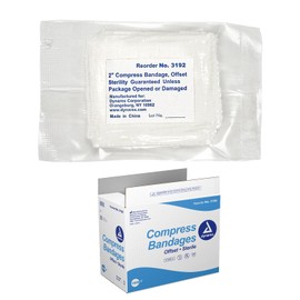 Dynarex Compress Bandages - Highly Absorbent & Breathable Cotton Pressure Wraps - No Latex Rubber - Non-Adherent Gauze Dressings - 2" - Bulk Case of 1300