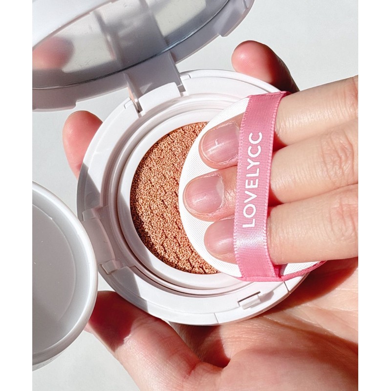 Lovely CC [SET] Pink Tone-Up Cover Essence Sun Cushion 15g