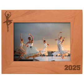 Ballet Mom Gifts 2025 Frame Ballet Picture Frame Sports Frames Wood Engraved 5x7 Landscape Picture Frame