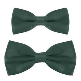 DonDon Father-son bow tie set in partner look, already tied and adjustable, dark green