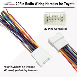 20 Pin Radio Wiring Harness Replacement for Toyota 2000-2006 4Runner Avalon Camry with JBL Amplifier, Car Stereo Speaker and Power Cable fit for Double/Single Din Stereo Head Unit