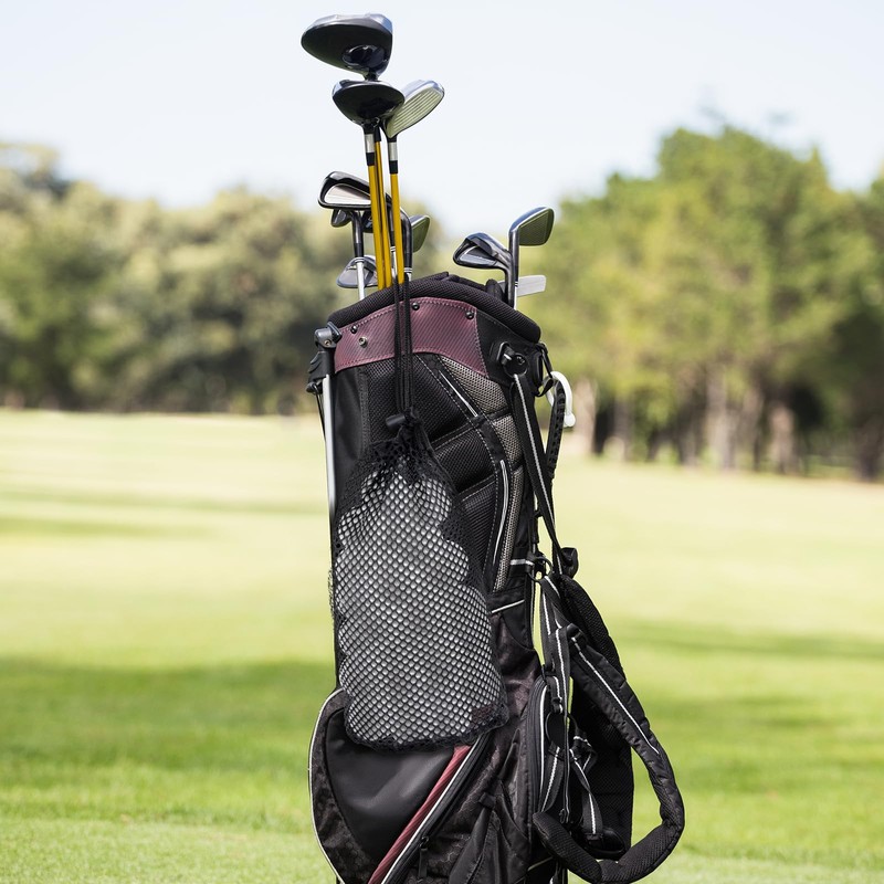 EupHHonycs 1 PCS Black Nylon Mesh Golf Pouch, Black Golfs