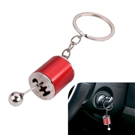 leechio 1 PC Car Shift Head Keychain, Mini Cool Keychains, Suitable for Most Cars, Trucks, SUVs (Red)