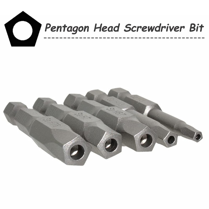 Saipe 10pcs Magnetic Pentagon Head Screwdriver Bits Set 1/4 Inch