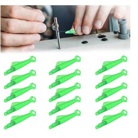 iCovalescent Pack of 15 Needle Threaders, Plastic Sewing Needles Threader, Easy Threader for Needle Eye Hand Fish-Shaped Sewing Tool (Green)