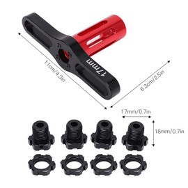 RC Nuts Splined Wheel Hubs,4 Set 17MM Hex Adapter Hubs Extension Combiner for Traxxas 5353X E‑REVO Summit 1/10 RC Car (Black) Car Model Accessory 17Mm Hex Rc