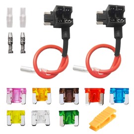 DanYun 2pcs Flat Low Profile Fuse Holder Flat Fuse Holder Fuse Holder Power Removal Fuse Small Blade Fuse Holder 8pcs Low Profile Fuse (1 each 3A/5A/7.5A/10A/15A/20A/25A/30A) 1pcs Fuse Removal Tool