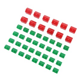 KENANLAN 40 Pieces Family Game Replacement Pieces Hotel Game Replacement Pieces Red Hotel and Green Houses Supplement Accessories Plastic Monopoly Game