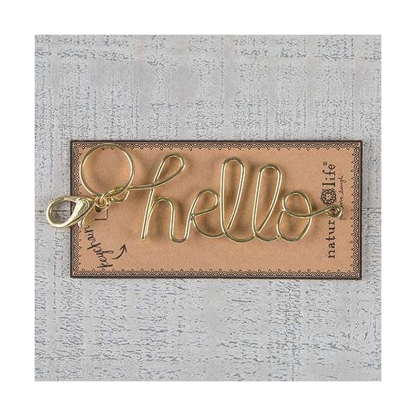 Natural Life "Hello Wire Word Art Keychains