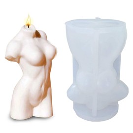 Molde de silicona 3D con forma de cuerpo de hombres y mujeres, molde de vela para decoración de manualidades y jabón casero (Women, 4 x 4)