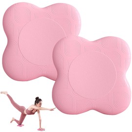 CHENGBAO 2 Paquetes Rodilleras de Yoga,Almohadilla de Espuma Antideslizante para Yoga,Rodilleras de yoga extra gruesas,Entrenamiento de Yoga y Pilates (Rosa)