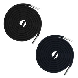 2Pcs Replacement Drawstring Cord, 140 cm Universal Cord with Metal Lock Ends Round Cotton Drawstring for Hoodies Sweatpants Sweaters Jogging Bottoms(Black,Blue)