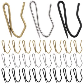 Glarks 58Pcs 1 Inch Sliver Metal Curtain Hooks, Rustproof Heavy Duty Offset Pin-On Drapery Hooks Pins Pinch Pleat Curtain Hooks for Easy Installing Window Curtain, Door Curtain, Shower Curtain