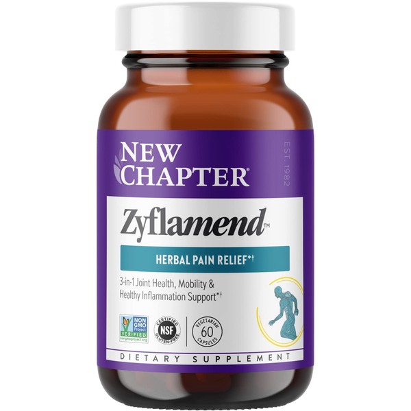New Chapter Zyflamend™ Multi-Herbal Pain Reliever+ Joint Supplement, 10-in-1 Superfood Blend with Ginger & Turmeric for Healthy Inflammation Response & Herbal Pain Relief+, 60 Count