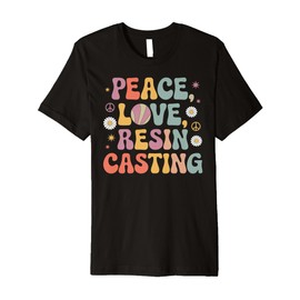 Resin Caster 60s 70s Hippie Retro Peace Love Resin casting Premium T-Shirt