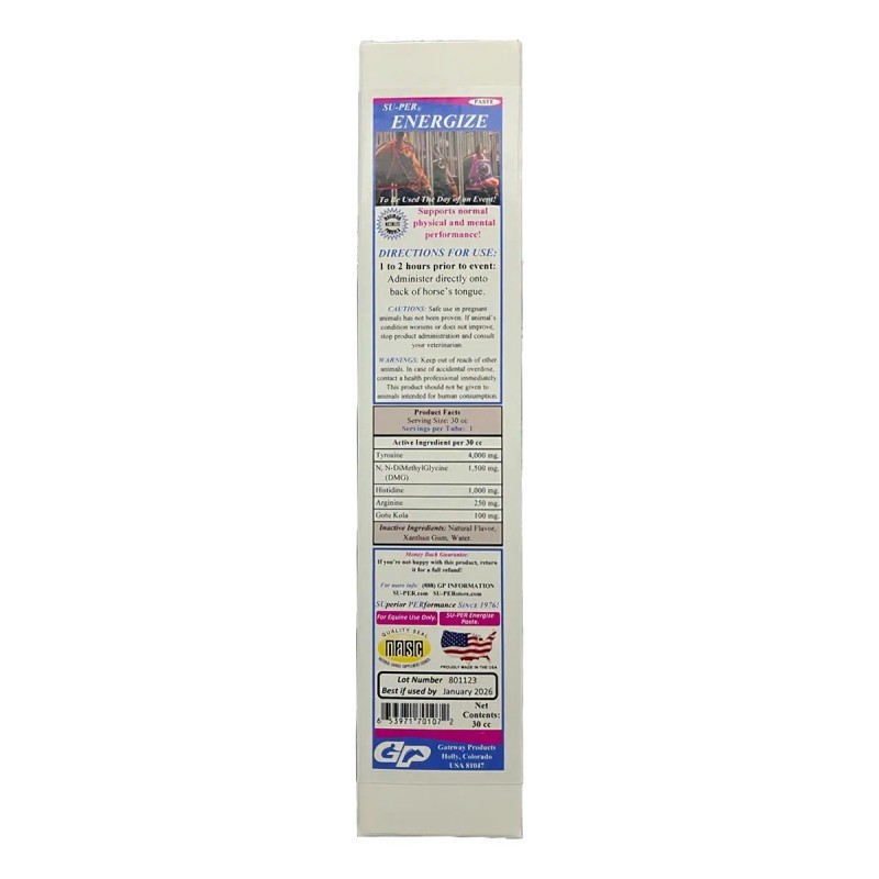 Su-per Energize Pasta 30mL Aminoácidos Energía Caballos Carrera