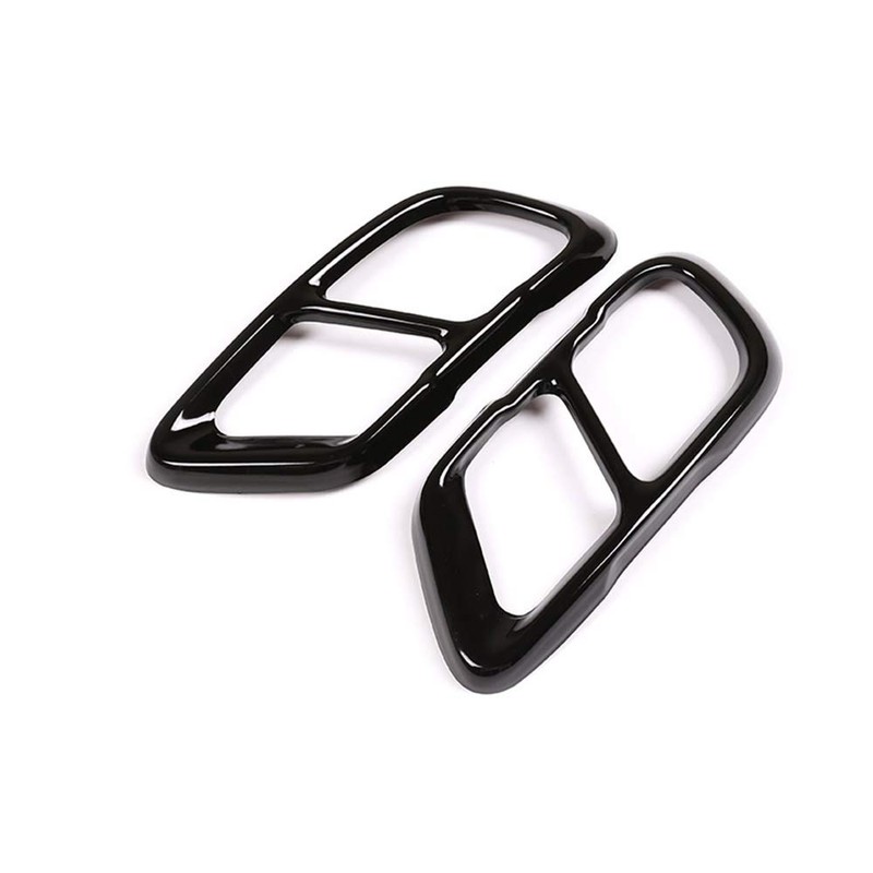 DIYUCAR Exhaust Trim Stainless Steel Glossy Black