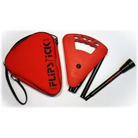 Sitzstock faltbar mit Umhängetasche rot Stock schwarz Sitzfläche rot für Körpergrößen von 170 bis 180 cm