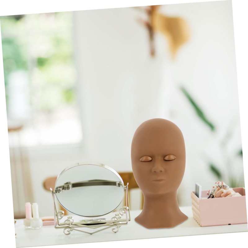Healvian 1pc Training Mannequin Head with Replaceable Eyelids Realistic Makeup