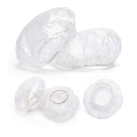 AKOAK 200 Pcs Disposable Plastic Ear Muffs Waterproof Ear Caps for Shower Ear Guards for Bath Accessories Hair Dye Shower Spa (Thick, Transparent)