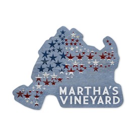 Die Cut Sticker Martha's Vineyard, Massachusetts, Distressed Flag, Vinyl Sticker 3 to 6 inches, (Waterproof Decal for Cars, Water Bottles, Laptops, Coolers), Large