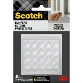 Scotch Clear Adhesive Bumper Pads 40 PCS, Rubber Cabinet Door Bumpers