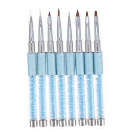 BIUDECO 8Pcs Nail Brush Set for Nail Art Painting Durable Brushes for Professional Salon Use for Glitter Flakes Application Nail Art Tools