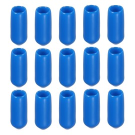 Rebower 200 Pack Screw Thread Protector Cover Rubber End Caps, [for Screw, Bolt, Rod End Cap] - 3/16 inch(5mm) Inner Dia/Blue