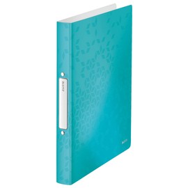 Leitz WOW 42570051 2-Ring Binder, A4 Format, Polypropylene, 25 mm Spine Width, Ice Blue