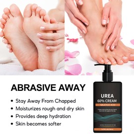 Urea Cream 60 Percent for Feet 150ml, Intensive Moisturizing Urea Foot Cream for Cracked Heels and Hard Skin, Fast Absorbing, Non-Greasy Formula