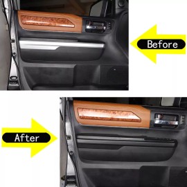 Unbranded ABS Interior Door Panel Trim Strips Matte Black 4pcs For Toyota Tundra 2014-2020
