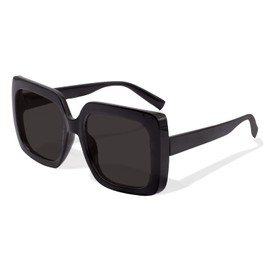 OCCI CHIARI Large Reading Sunglasses Women Stylish Square Reader Sunglasses 1.0 1.25 1.5 1.75 2.0 2.25 2.5 2.75 3.0 3.5(Black,1.0)