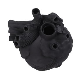 Florero Anatómico con Forma de Corazón, Florero Hidropónico Decorativo de Resina para Decoración del Hogar, Oficina, Boda, Fiesta, 4,3x3,0x5,9 (Negro)