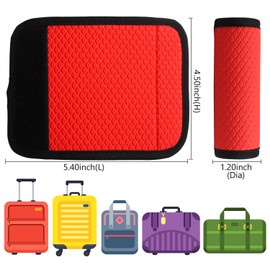 BAGSWEET Luggage Handle Wrap for Suitcase/Carry On/Backpacks-Neoprene Luggage Handle Wraps Bright Luggage Identifiers/Tags/Spotter/Markers Travel Accessories/Essentials-Red