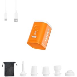 Mini Portable Electric Air Pump for Inflatables-5 Universal Nozzles,1200mAh Rechargeable-Fast Inflate/Deflate Pool Floats/Sleeping Pad/Air Mattress Bed/Camping Gear/Travel & Home Storage Vacuum Bags