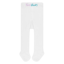 Novibaby Baby Girl Tights Cotton Pantyhose for Newborn Infant Toddler Children School, Medium Thickness, 0 to 8 years old (US, Age, 0 Months, 6 Months, White)
