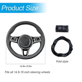 Mandark Car Steering Wheel Cover, Anti-Slip Breathable Vehicle Steer Wheel Protection Cover, Automotive Interior Steering Wheel Protector Accessories, Universal for SUV, Sedan, Truck (Beige)