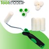 ToolSpace Set of 10 Paint Rollers, 7 cm, with Handle,